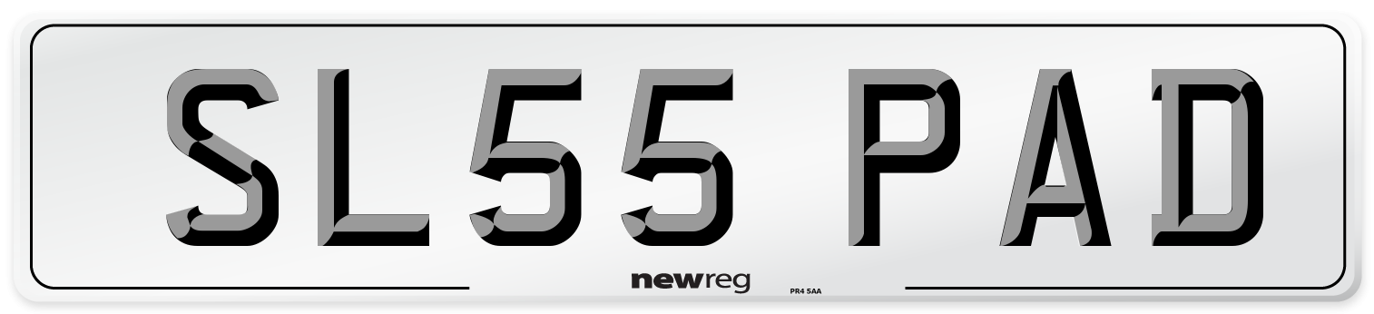 SL55 PAD Number Plate from New Reg